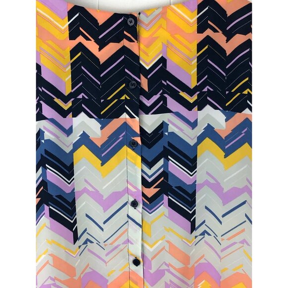 Collective Concepts Women's Size L Colorful Geometric Print Cropped Blouse - Picture 6 of 9